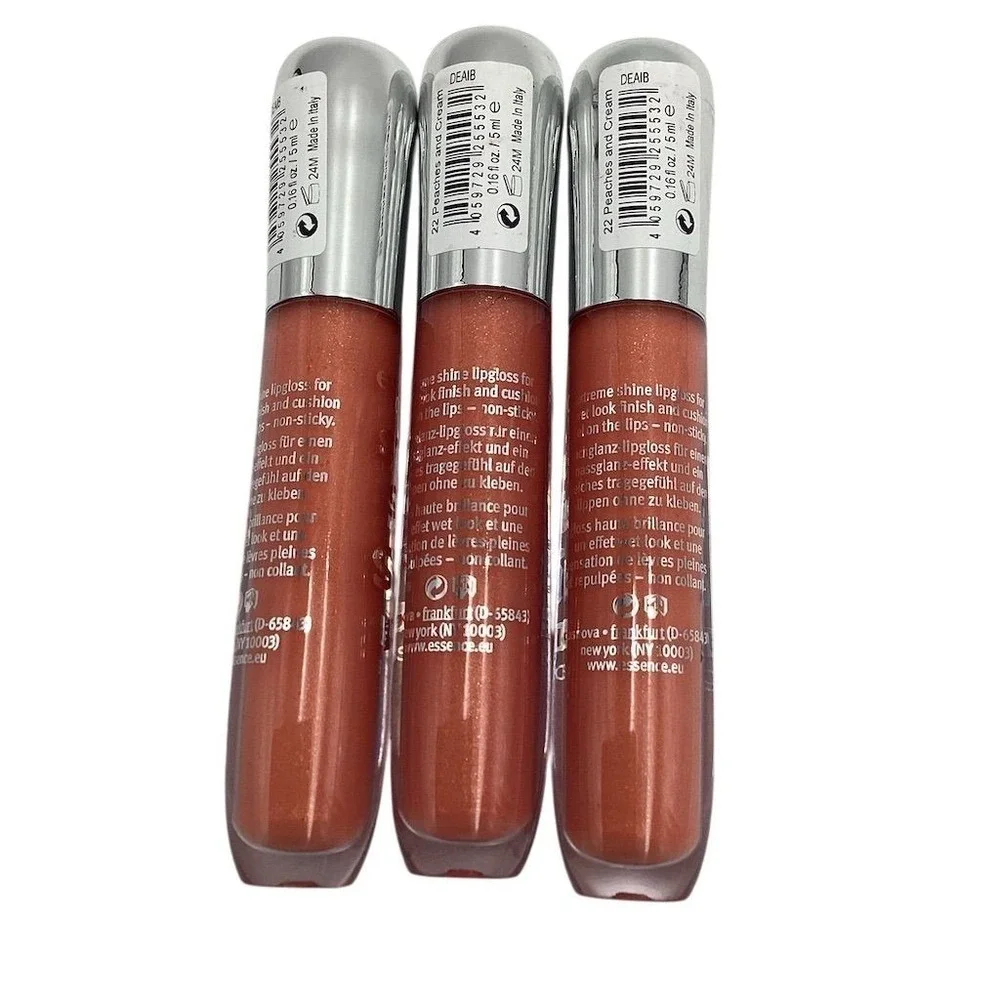 Essence Shine Shine‎ Shine Lip Gloss Lot of 3 Peaches and Cream #22